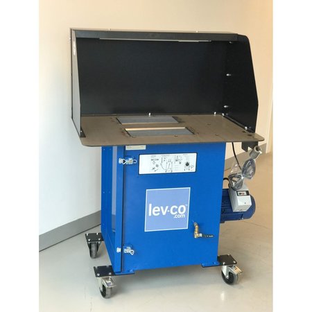 LEV-CO 3' x 2' welding downdraft table, 400-1000 CFM w/ self-cleaning filter and 1/4" steel surface DF-SCF-24-30-115